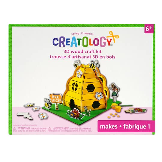 Spring 3D Beehive Wood Craft Kit by Creatology&#x2122;